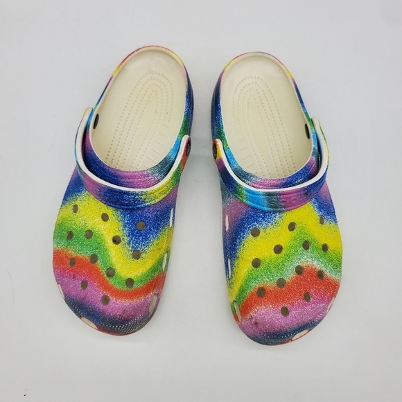 CROCS SHOES Men 10 Women 12 CLASSIC SPRAY DYE CLOGs - Picture 5 of 9